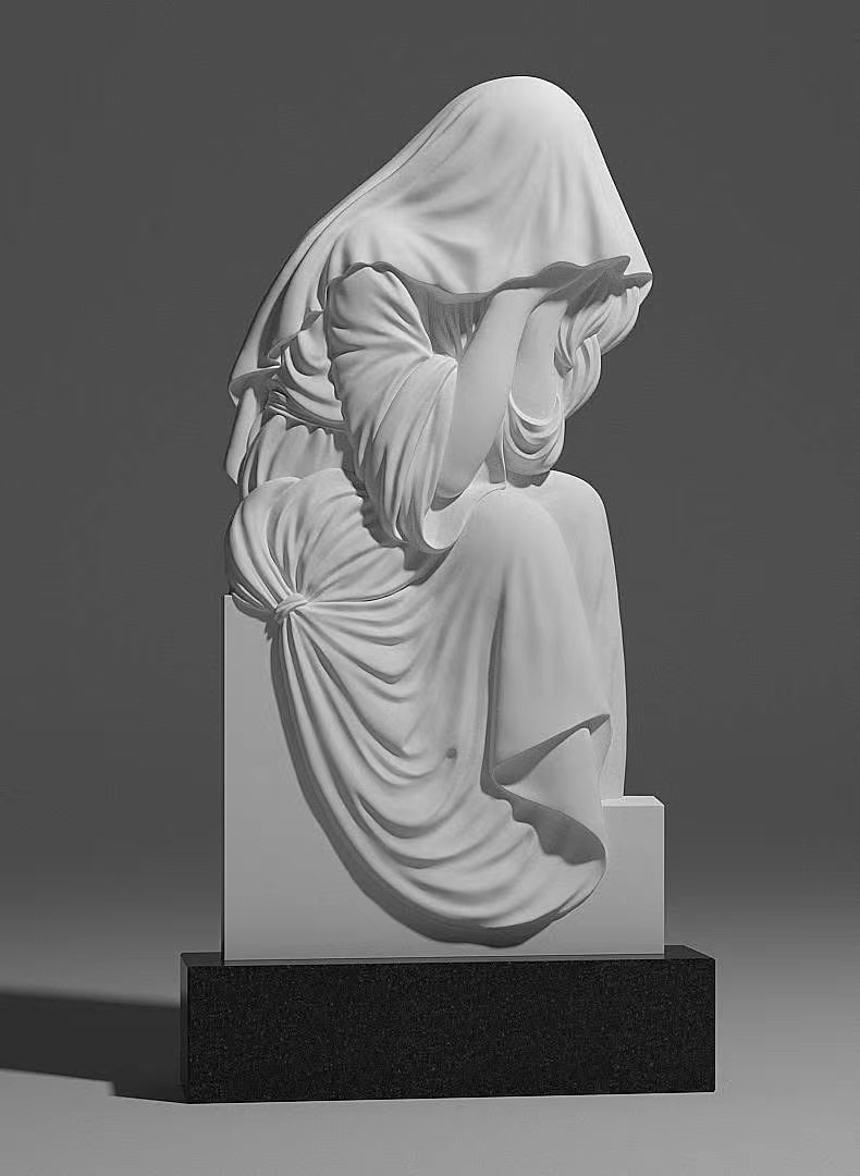 Kinų xingyan rusų stiliaus liūdesys Madonos tema meno antkapis