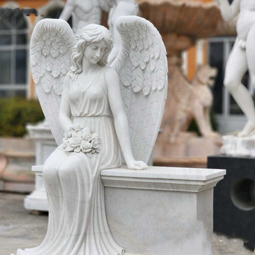 Xingyan Europos stiliaus angelo akmens skulptūra